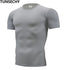 Fashion pure color T-shirt Men Short Sleeve compression tight Tshirts Shirt S- 4XL Summer Clothes - menochic